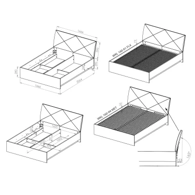 Dvojlůžková postel BRIANA 160x200 - bílá