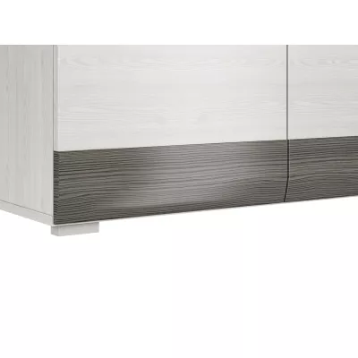 Šatní skříň ILKO - šířka 92 cm, bílá borovice / new grey
