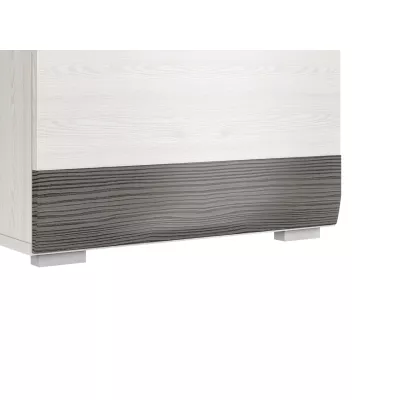 Úzká skříň ILKO - šířka 55 cm, bílá borovice / new grey