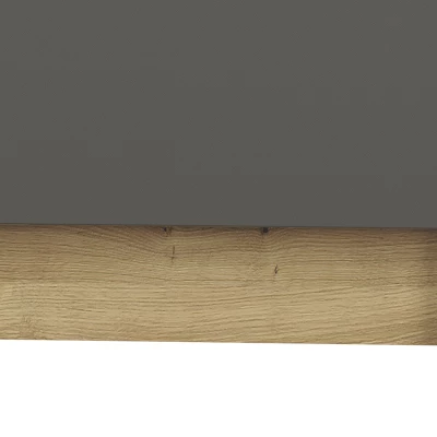 Rohová skříň KARIS - šířka 82 cm, bílá / antracit / dub artisan