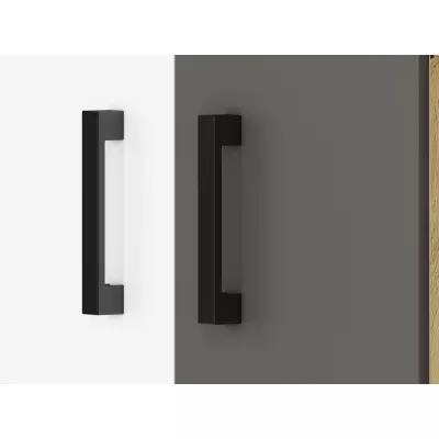 Rohová skříň KARIS - šířka 82 cm, bílá / antracit / dub artisan