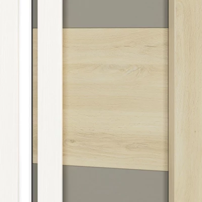 Rohová skříň INNES - šířka 82 cm, buk fjord / bílá / šedá platina