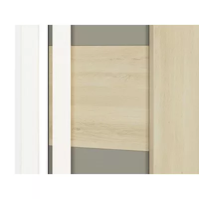 Rohová skříň INNES - šířka 82 cm, buk fjord / bílá / šedá platina