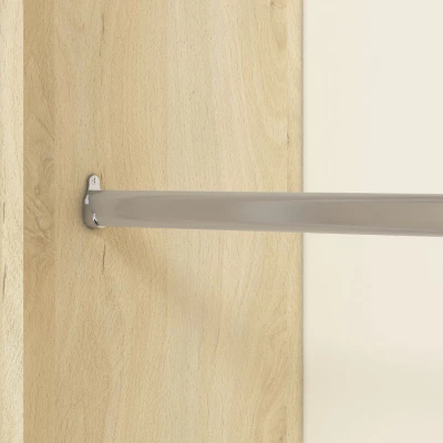 Rohová skříň INNES - šířka 82 cm, buk fjord / bílá / šedá platina