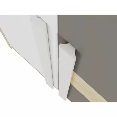 Šatní skříň INNES - šířka 80 cm, buk fjord / bílá / šedá platina