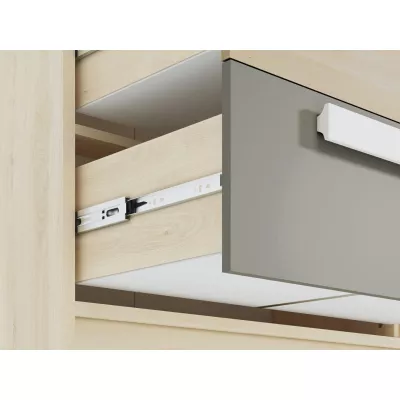 Velká komoda INNES - buk fjord / bílá / šedá platina