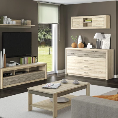 Šatní skříň KAELA - šířka 92 cm, světlý dub sonoma / sonoma lanýž