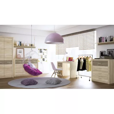 Šatní skříň KAELA - šířka 92 cm, světlý dub sonoma / sonoma lanýž