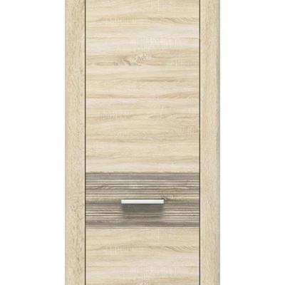 Úzká policová skříň KAELA - pravá, světlý dub sonoma / sonoma lanýž