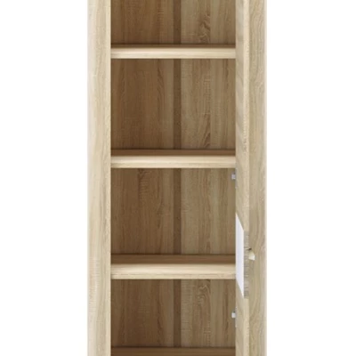 Úzká policová skříň KAELA - pravá, světlý dub sonoma / sonoma lanýž