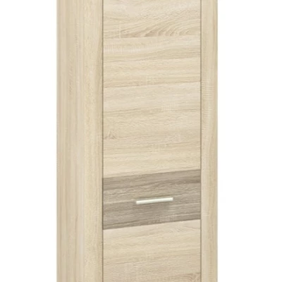 Úzká policová skříň KAELA - levá, světlý dub sonoma / sonoma lanýž