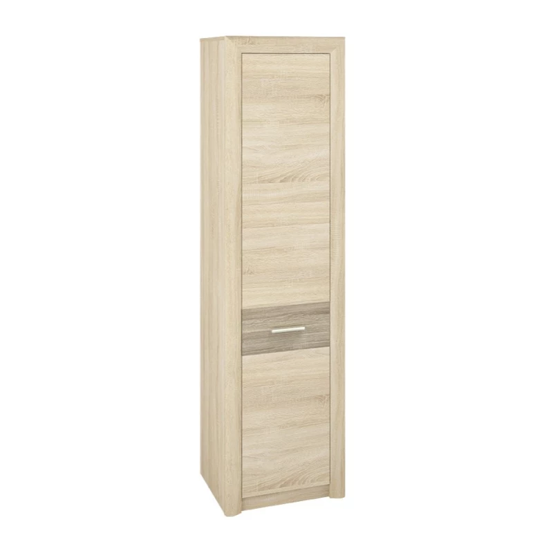 Úzká policová skříň KAELA - levá, světlý dub sonoma / sonoma lanýž