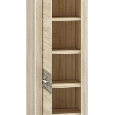 Úzká policová skříň KAELA - levá, světlý dub sonoma / sonoma lanýž