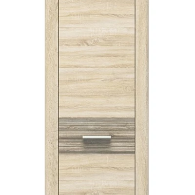 Úzká policová skříň KAELA - levá, světlý dub sonoma / sonoma lanýž