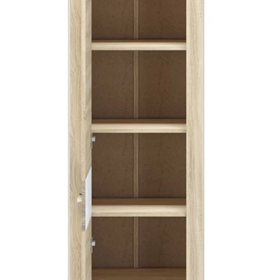 Úzká policová skříň KAELA - levá, světlý dub sonoma / sonoma lanýž