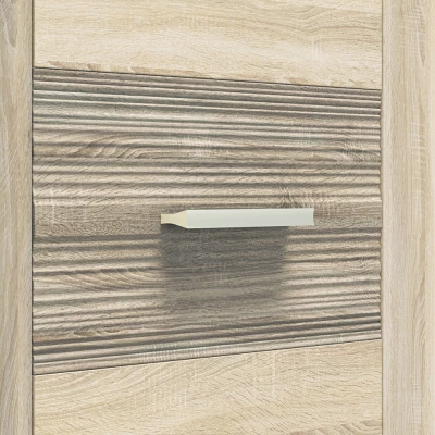 Úzká policová skříň KAELA - levá, světlý dub sonoma / sonoma lanýž