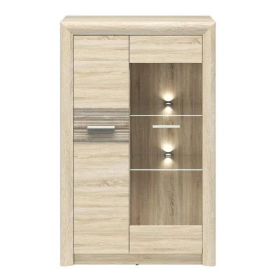 Prosklená vitrína KAELA - světlý dub sonoma / sonoma lanýž