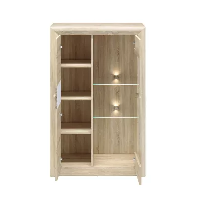 Prosklená vitrína KAELA - světlý dub sonoma / sonoma lanýž