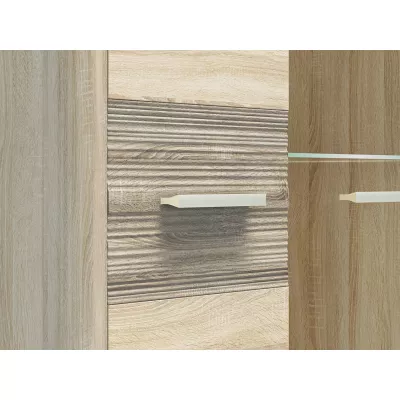 Prosklená vitrína KAELA - světlý dub sonoma / sonoma lanýž