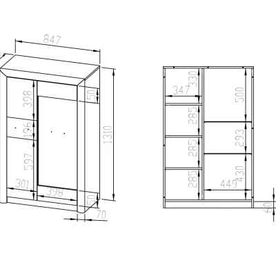 Prosklená vitrína KAELA - světlý dub sonoma / sonoma lanýž
