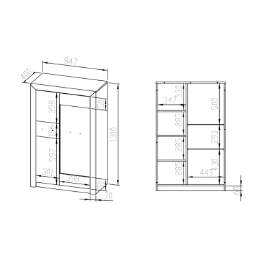 Prosklená vitrína KAELA - světlý dub sonoma / sonoma lanýž