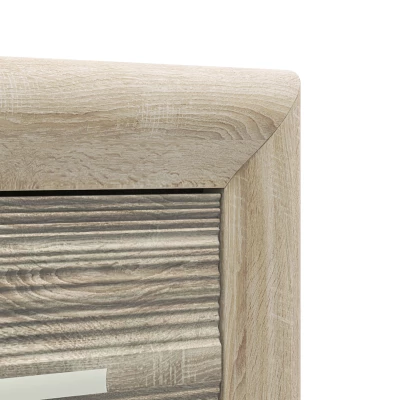 Široká kombinovaná komoda KAELA - světlý dub sonoma / sonoma lanýž