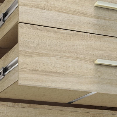 Široká kombinovaná komoda KAELA - světlý dub sonoma / sonoma lanýž