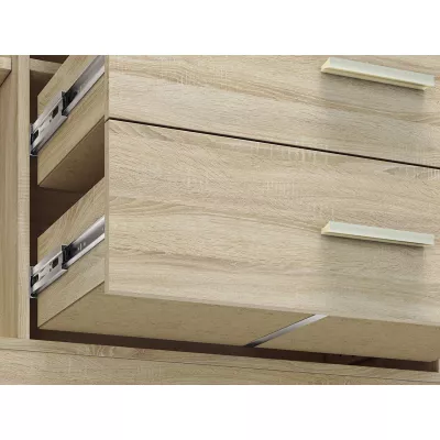 Široká kombinovaná komoda KAELA - světlý dub sonoma / sonoma lanýž