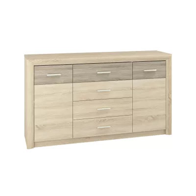 Široká kombinovaná komoda KAELA - světlý dub sonoma / sonoma lanýž