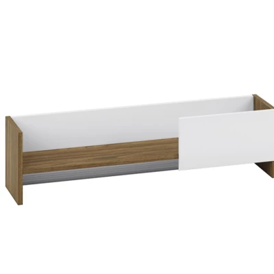 Polička na zeď HANILA - ořech / lesklá bílá