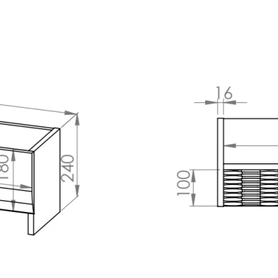 Polička na zeď HANILA - ořech / lesklá bílá