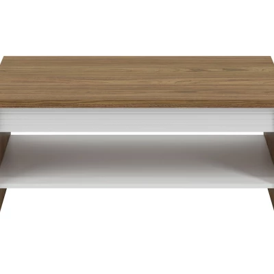 Konferenční stolek HANILA - ořech / lesklý bílý