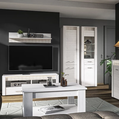 TV stolek DERIKA - bílá borovice