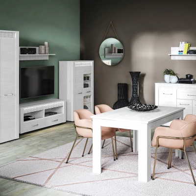 TV stolek DERIKA - bílá borovice