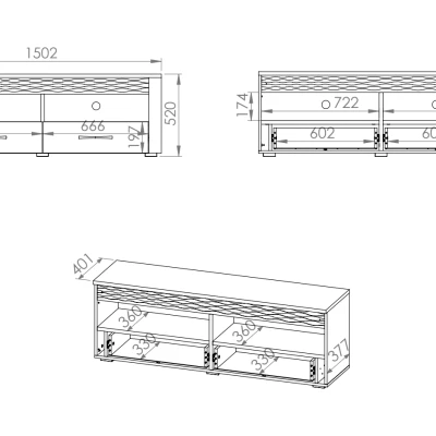 TV stolek DERIKA - bílá borovice