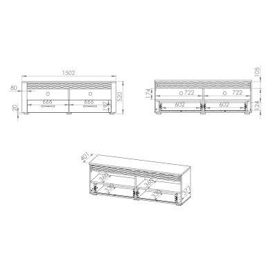 TV stolek DERIKA - bílá borovice