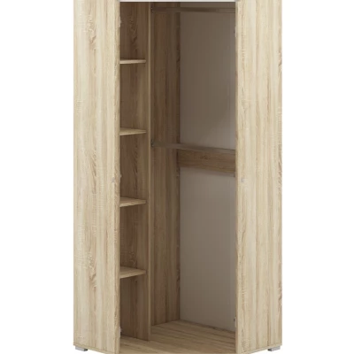Rohová skříň GVENDA - šířka 82 cm, světlý dub sonoma