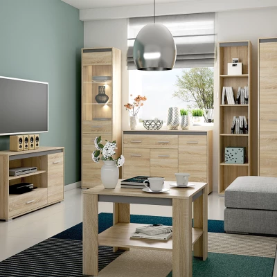 Vysoká komoda GVENDA - světlý dub sonoma