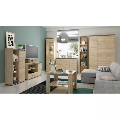 Vysoká komoda GVENDA - světlý dub sonoma