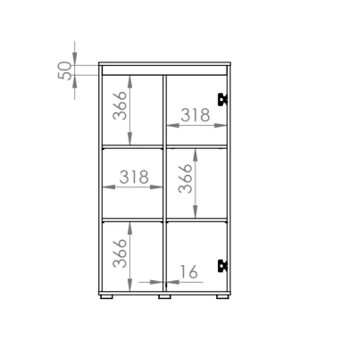 Vysoká komoda GVENDA - světlý dub sonoma