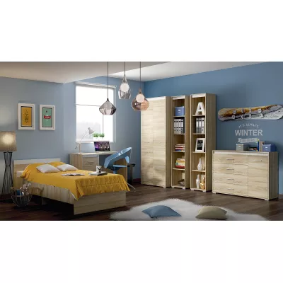 Kombinovaná komoda GVENDA - světlý dub sonoma