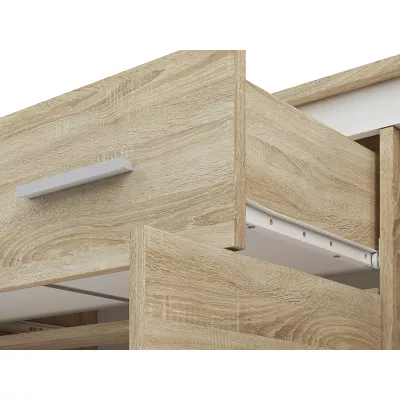 Třídveřová komoda se šuplíkem GVENDA - světlý dub sonoma