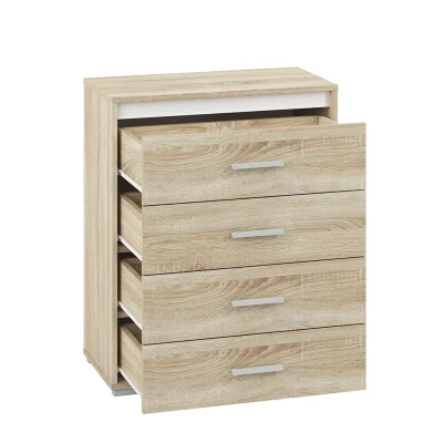 Šuplíková komoda GVENDA - světlý dub sonoma