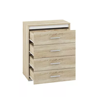 Šuplíková komoda GVENDA - světlý dub sonoma