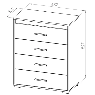 Šuplíková komoda GVENDA - světlý dub sonoma