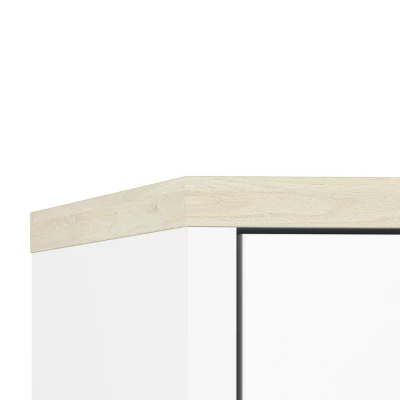 Šatní skříň CHAJA - šířka 80 cm, bílá / buk fjord