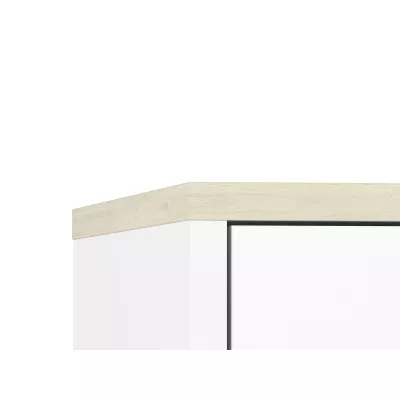 Šatní skříň CHAJA - šířka 80 cm, bílá / buk fjord