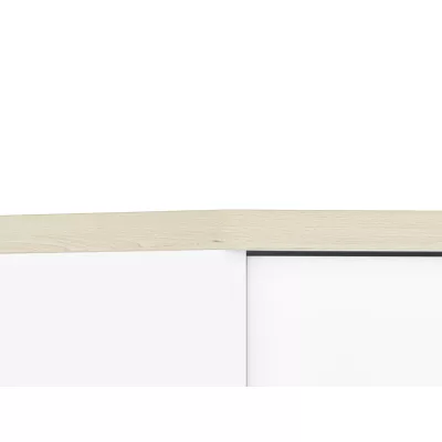 Rohová skříň CHAJA - šířka 80 cm, bílá / buk fjord