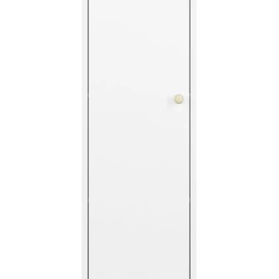 Úzká policová skříň CHAJA - šířka 43 cm, bílá / buk fjord