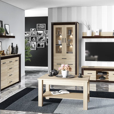 Konferenční stolek GVENDA - světlý dub sonoma